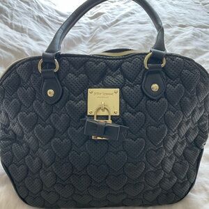 Betsey Johnson black heart tote
